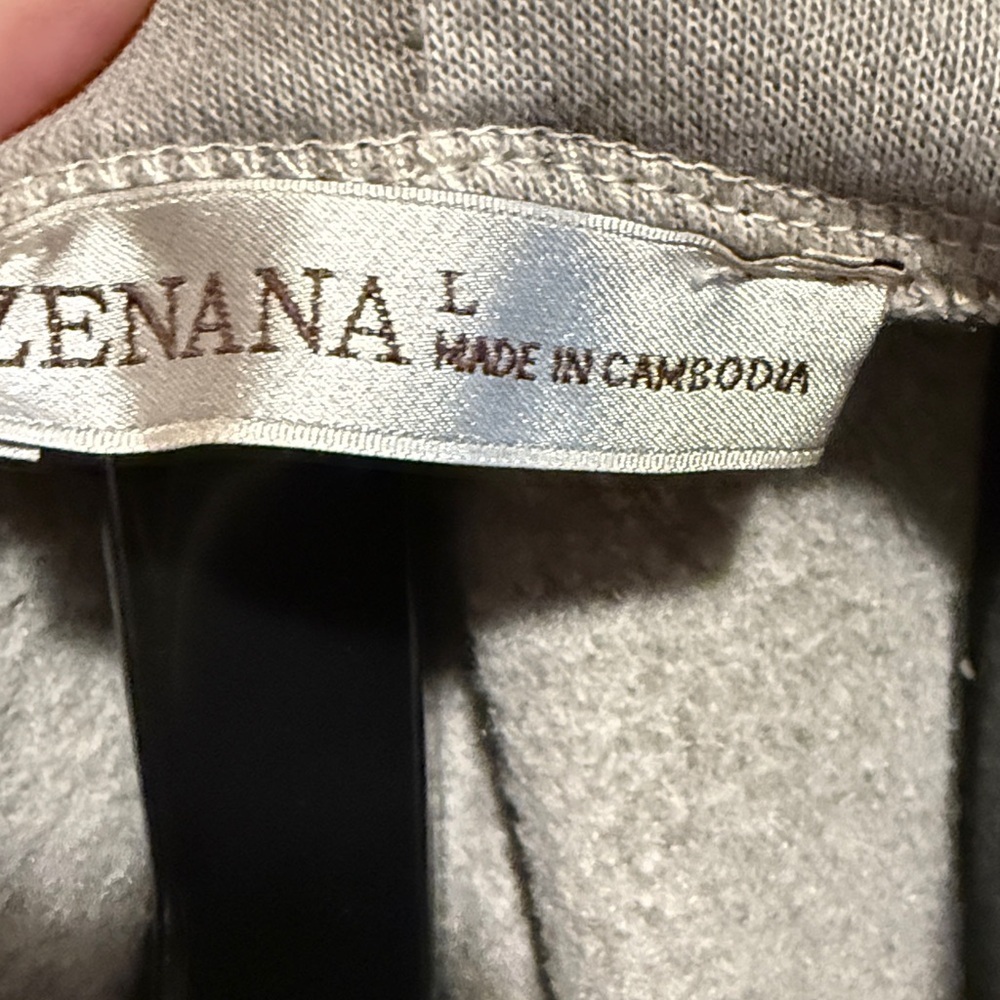 Zenana vintage wash gray kangaroo pocket hoodie women’s large super soft stretch - Picture 4 of 7